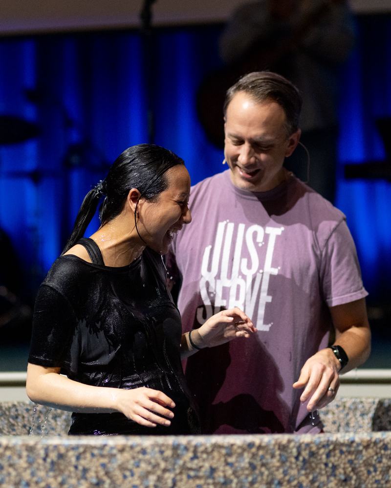 Woman smiling after baptism