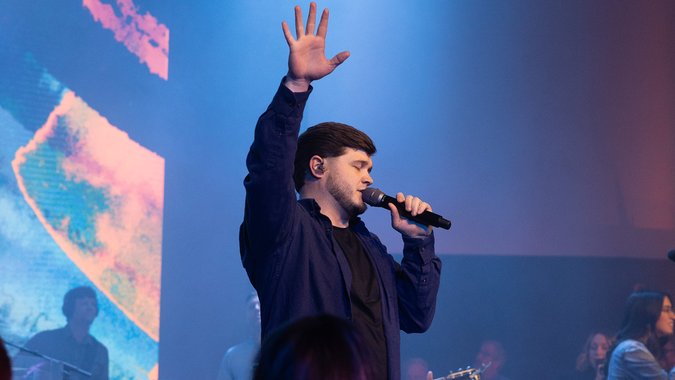 Worship team playing