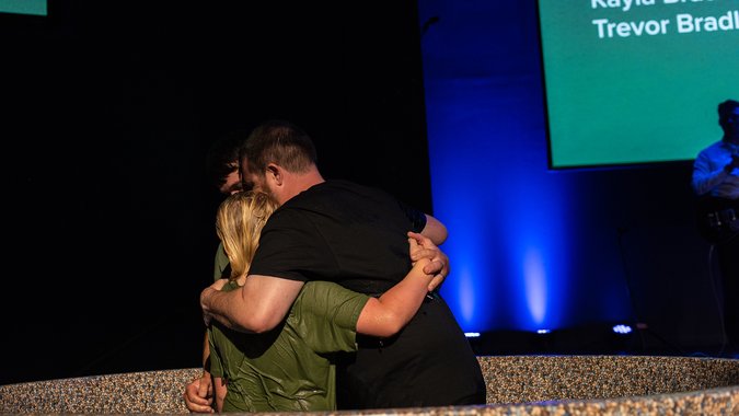 Woman being baptized