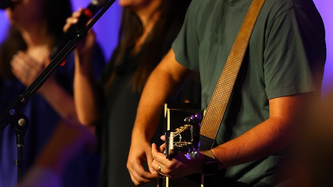 Worship team playing