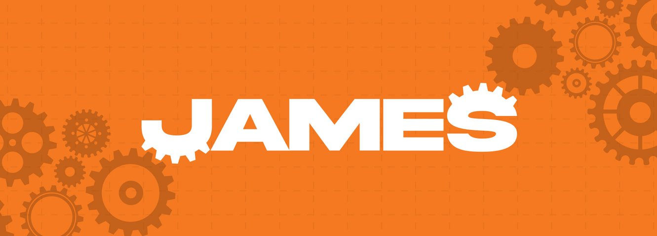 James Orange Series Graphic with Gears