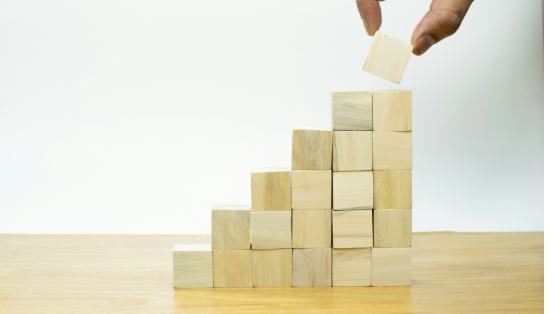 Building stairs with blocks