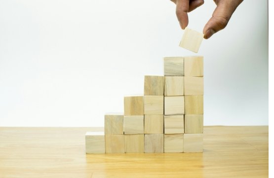 Building stairs with blocks