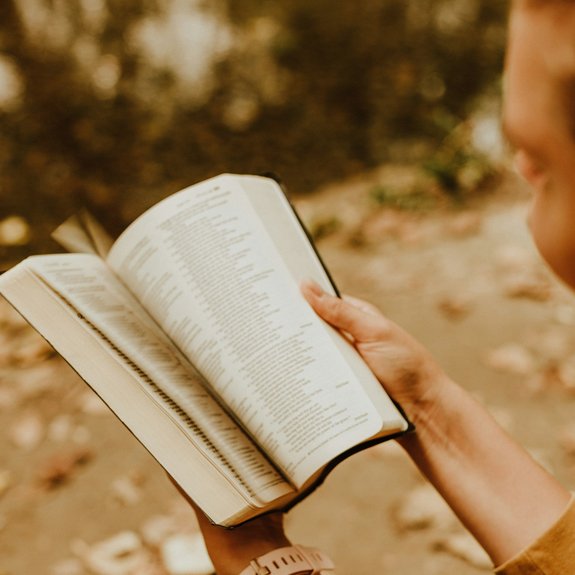 Person reading bible