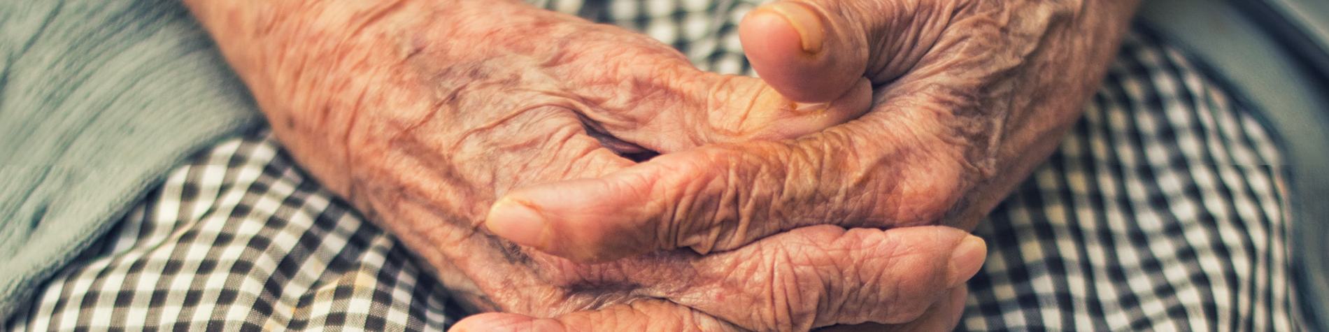 Woman's Hands Folded in Lap