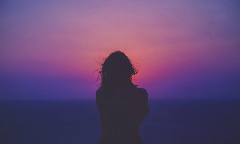 Woman's Silhouette at Sunset